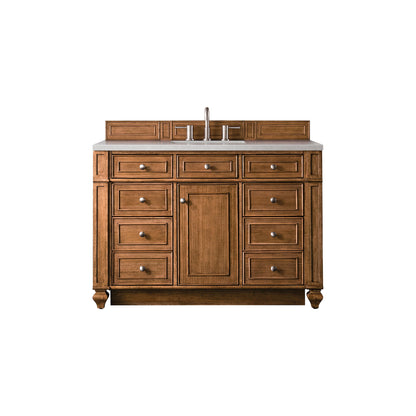 James Martin Vanities Bristol 48" Saddle Brown Single Vanity With 3cm Eternal Serena Quartz Top