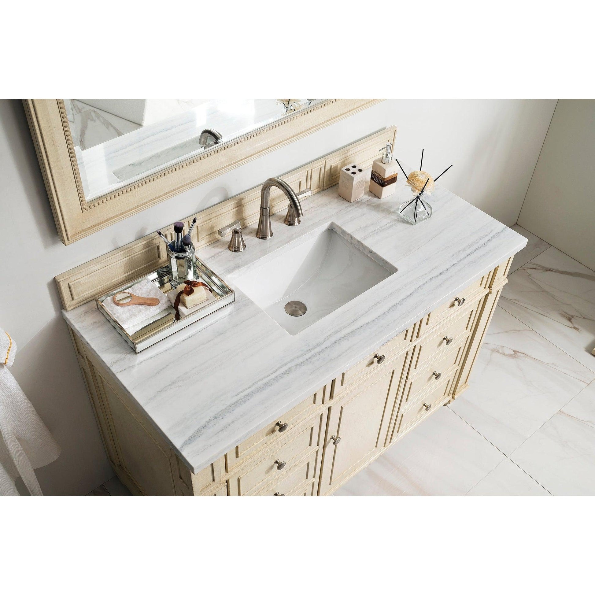 James Martin Vanities Bristol 48" Vintage Vanilla Single Vanity With 3cm Arctic Fall Solid Surface Top