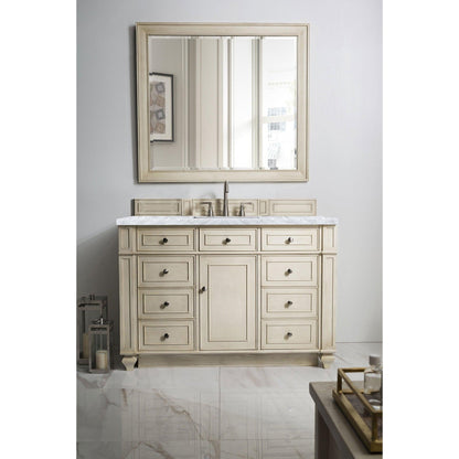 James Martin Vanities Bristol 48" Vintage Vanilla Single Vanity With 3cm Carrara Marble Top