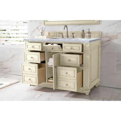 James Martin Vanities Bristol 48" Vintage Vanilla Single Vanity With 3cm Carrara Marble Top