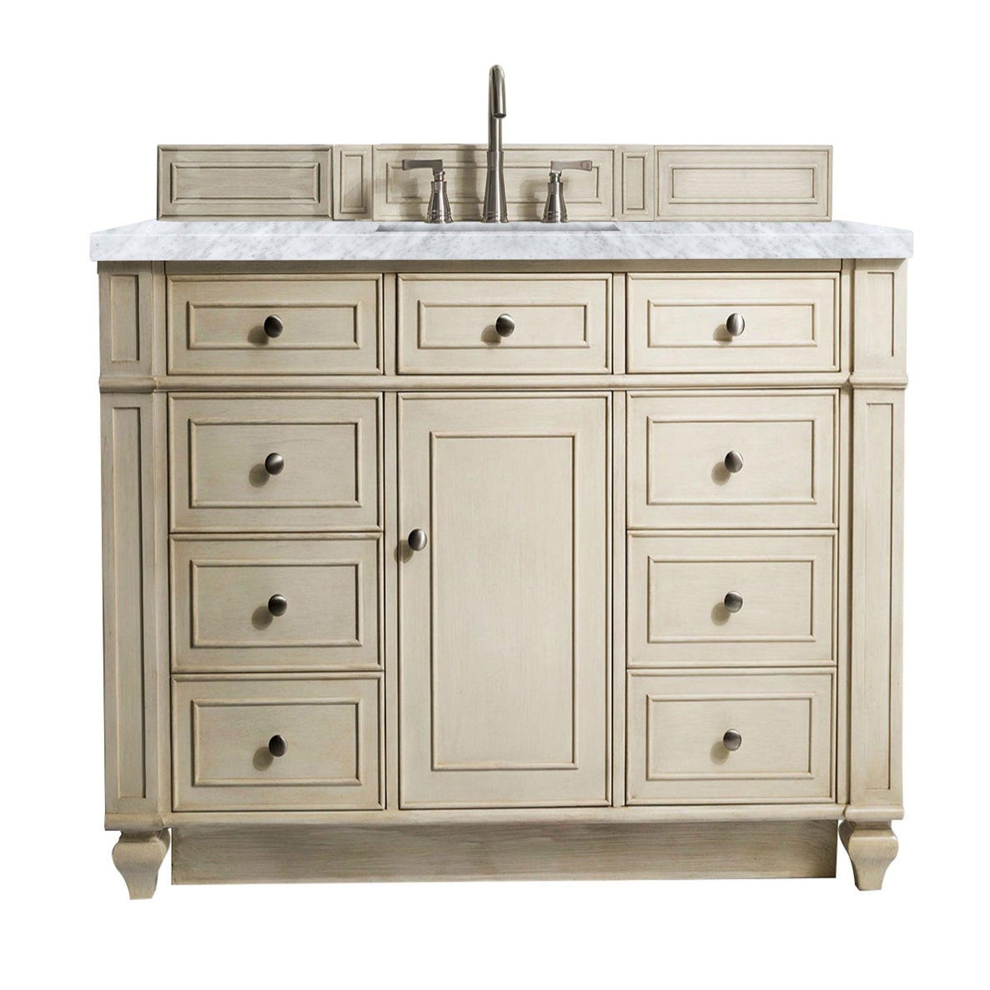 James Martin Vanities Bristol 48" Vintage Vanilla Single Vanity With 3cm Carrara Marble Top