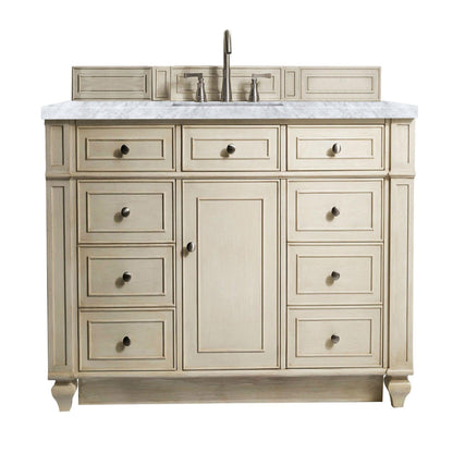 James Martin Vanities Bristol 48" Vintage Vanilla Single Vanity With 3cm Carrara Marble Top