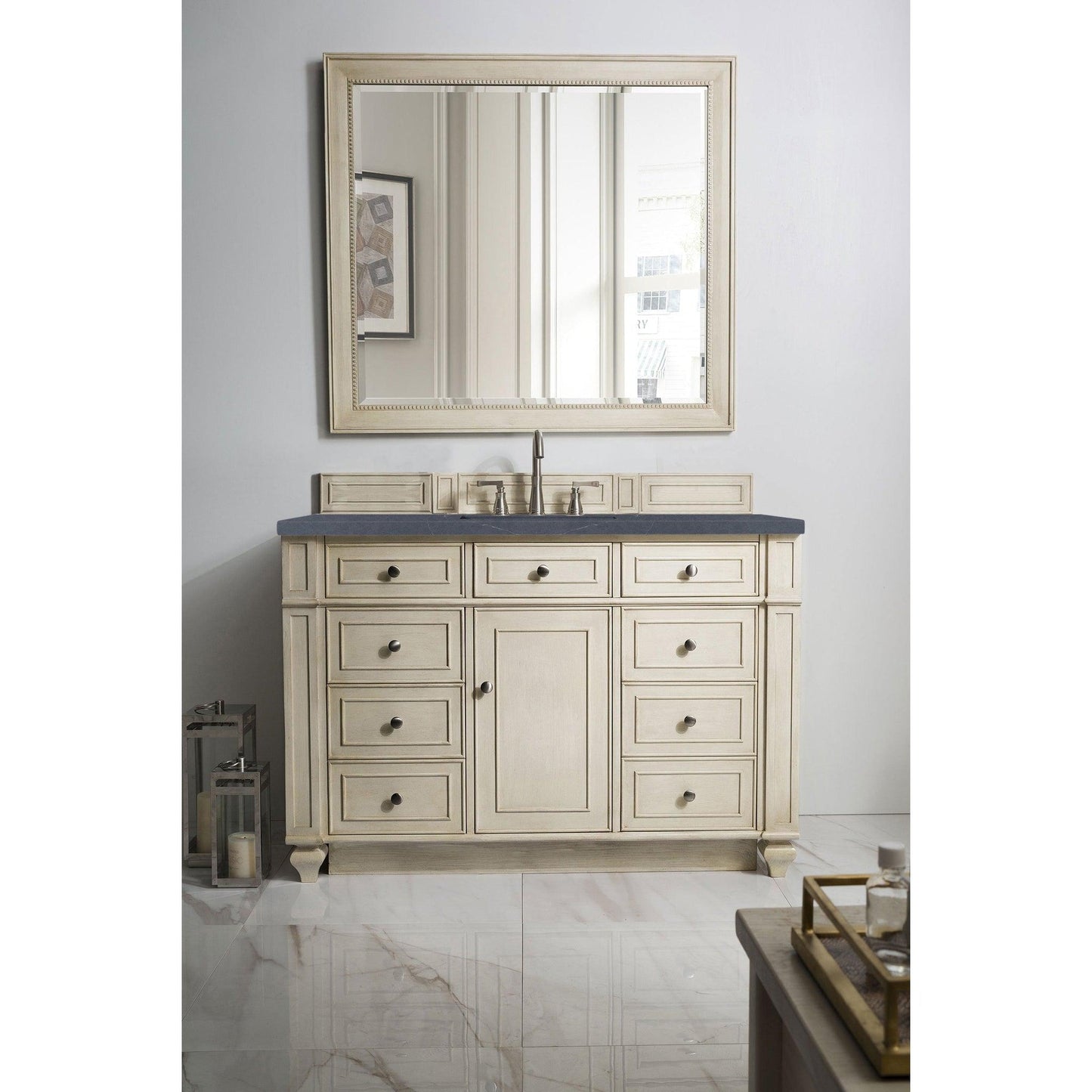 James Martin Vanities Bristol 48" Vintage Vanilla Single Vanity With 3cm Charcoal Soapstone Quartz Top