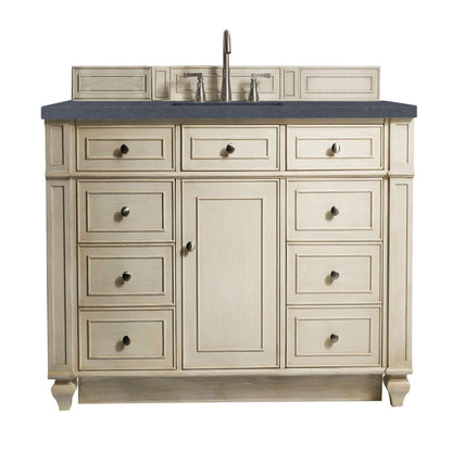 James Martin Vanities Bristol 48" Vintage Vanilla Single Vanity With 3cm Charcoal Soapstone Quartz Top