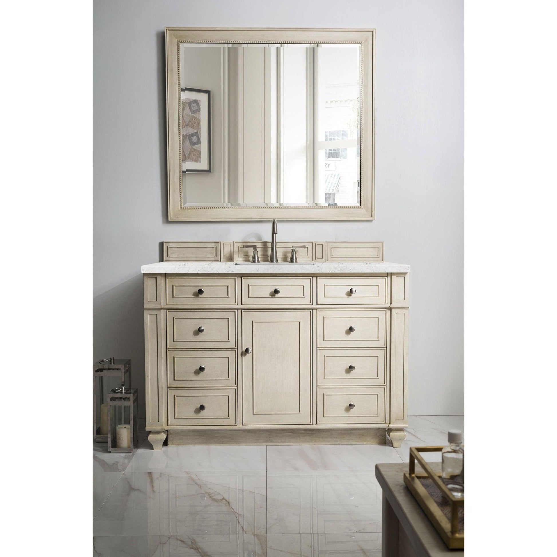 James Martin Vanities Bristol 48" Vintage Vanilla Single Vanity With 3cm Eternal Jasmine Pearl Quartz Top