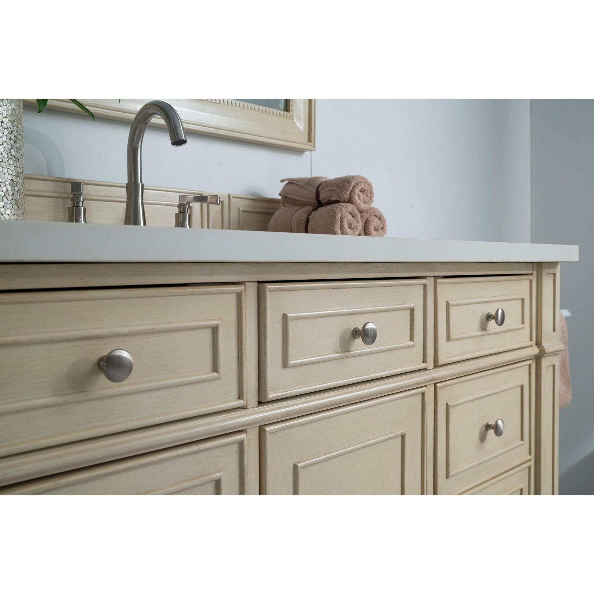 James Martin Vanities Bristol 48" Vintage Vanilla Single Vanity With 3cm White Zeus Quartz Top