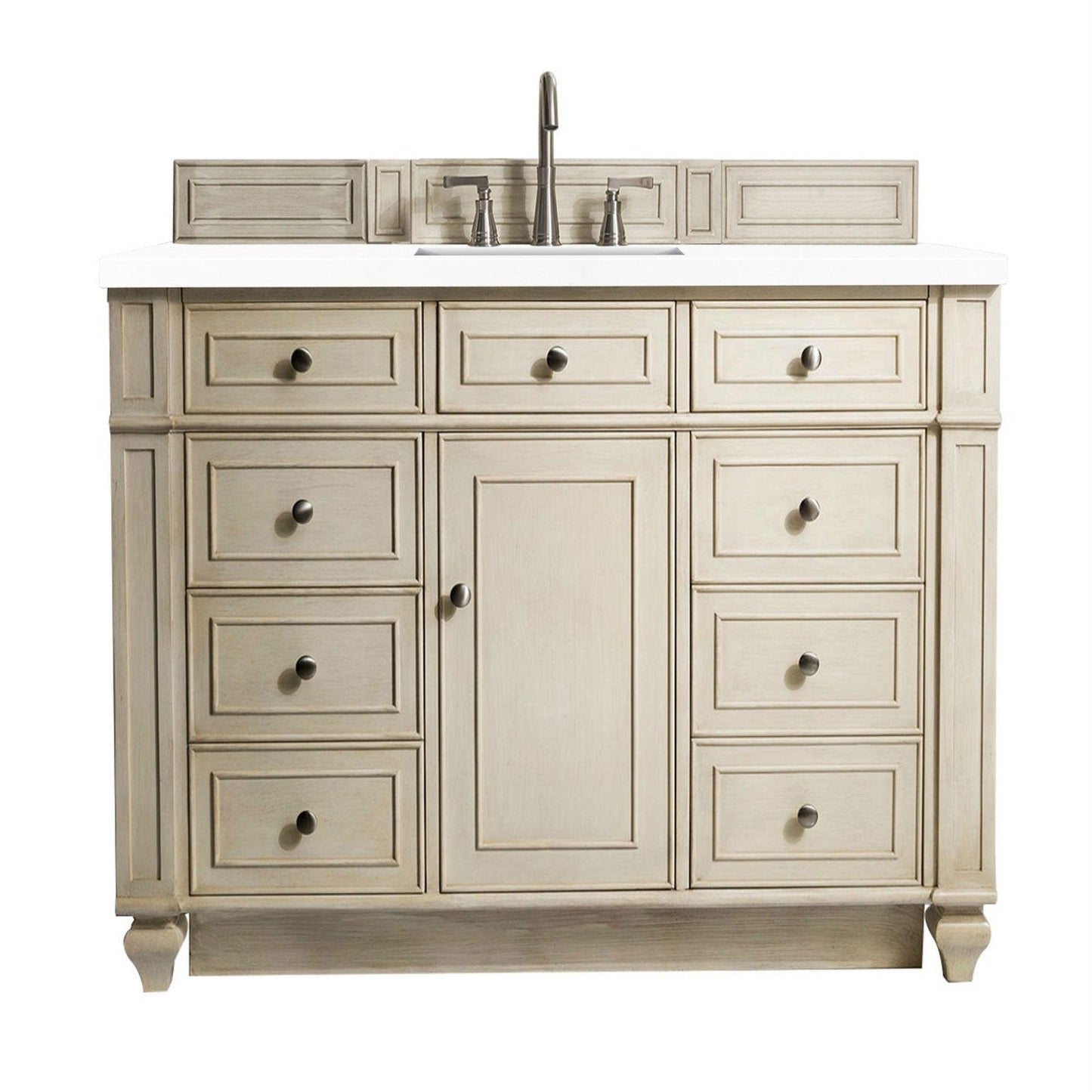 James Martin Vanities Bristol 48" Vintage Vanilla Single Vanity With 3cm White Zeus Quartz Top