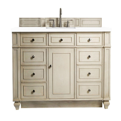 James Martin Vanities Bristol 48" Vintage Vanilla Single Vanity With 3cm White Zeus Quartz Top