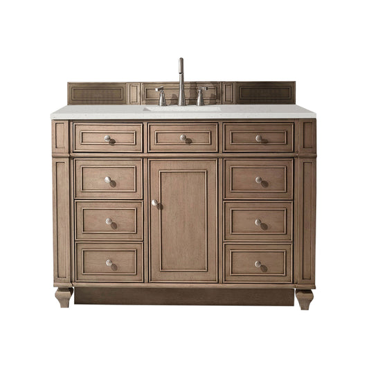 James Martin Vanities Bristol 48" Whitewashed Walnut Single Vanity With 3 cm Lime Delight Quartz Top