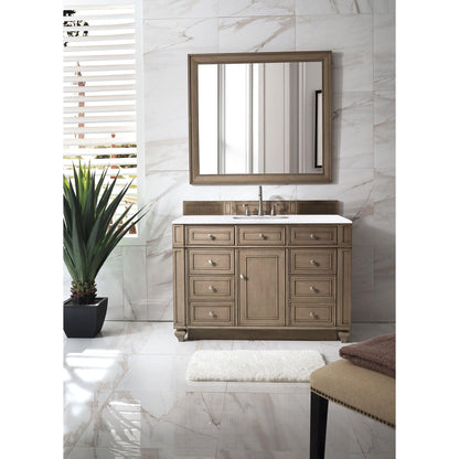 James Martin Vanities Bristol 48" Whitewashed Walnut Single Vanity With 3cm Arctic Fall Solid Surface Top