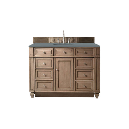 James Martin Vanities Bristol 48" Whitewashed Walnut Single Vanity With 3cm Cala Blue Quartz Top