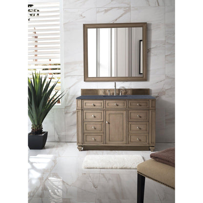 James Martin Vanities Bristol 48" Whitewashed Walnut Single Vanity With 3cm Charcoal Soapstone Quartz Top