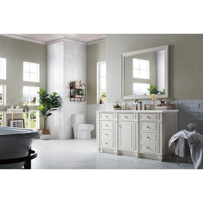 James Martin Vanities Bristol 60" Bright White Single Vanity With 3 cm Ethereal Noctis Silestone Top and FreePower Wireless Charger