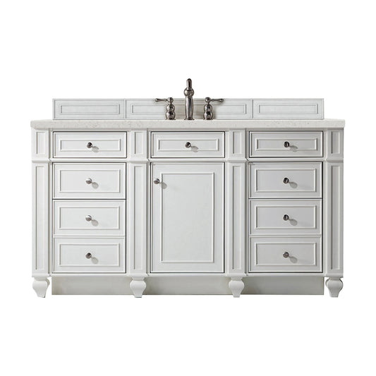 James Martin Vanities Bristol 60" Bright White Single Vanity With 3 cm Lime Delight Quartz Top