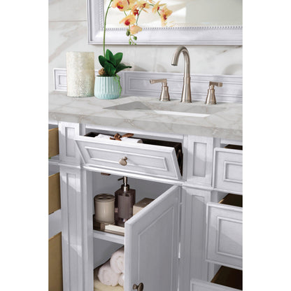 James Martin Vanities Bristol 60" Bright White Single Vanity With 3 cm Victorian Silver Silestone Top and FreePower Wireless Charger