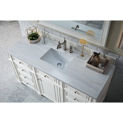 James Martin Vanities Bristol 60" Bright White Single Vanity With 3cm Arctic Fall Solid Surface Top