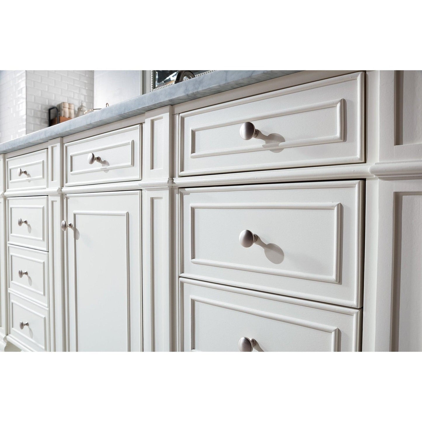 James Martin Vanities Bristol 60" Bright White Single Vanity With 3cm Carrara Marble Top