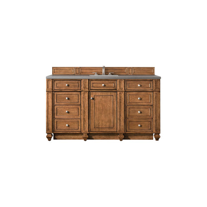 James Martin Vanities Bristol 60" Saddle Brown Single Vanity With 3cm Eternal Serena Quartz Top