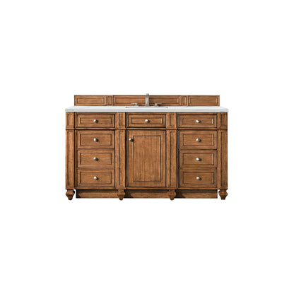 James Martin Vanities Bristol 60" Saddle Brown Single Vanity With 3cm Ethereal Noctis Quartz Top