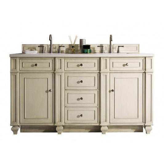 James Martin Vanities Bristol 60" Vintage Vanilla Double Vanity With 3cm Arctic Fall Solid Surface Top