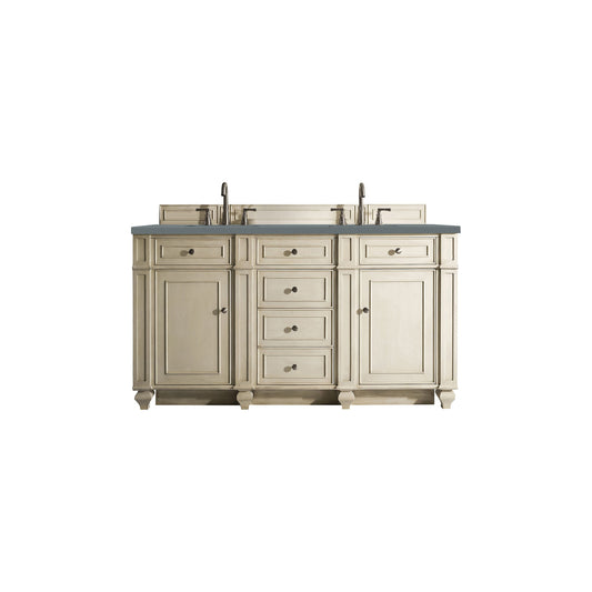 James Martin Vanities Bristol 60" Vintage Vanilla Double Vanity With 3cm Cala Blue Quartz Top