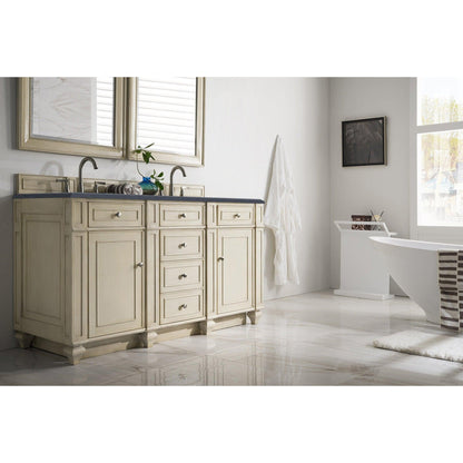 James Martin Vanities Bristol 60" Vintage Vanilla Double Vanity With 3cm Charcoal Soapstone Quartz Top