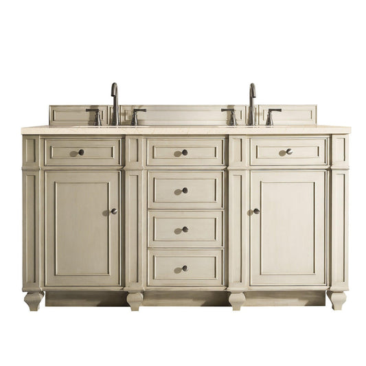 James Martin Vanities Bristol 60" Vintage Vanilla Double Vanity With 3cm Eternal Marfil Quartz Top