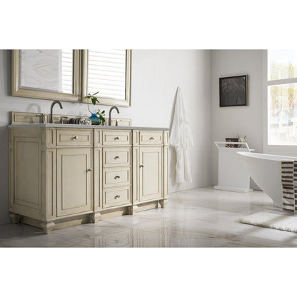 James Martin Vanities Bristol 60" Vintage Vanilla Double Vanity With 3cm Eternal Serena Quartz Top