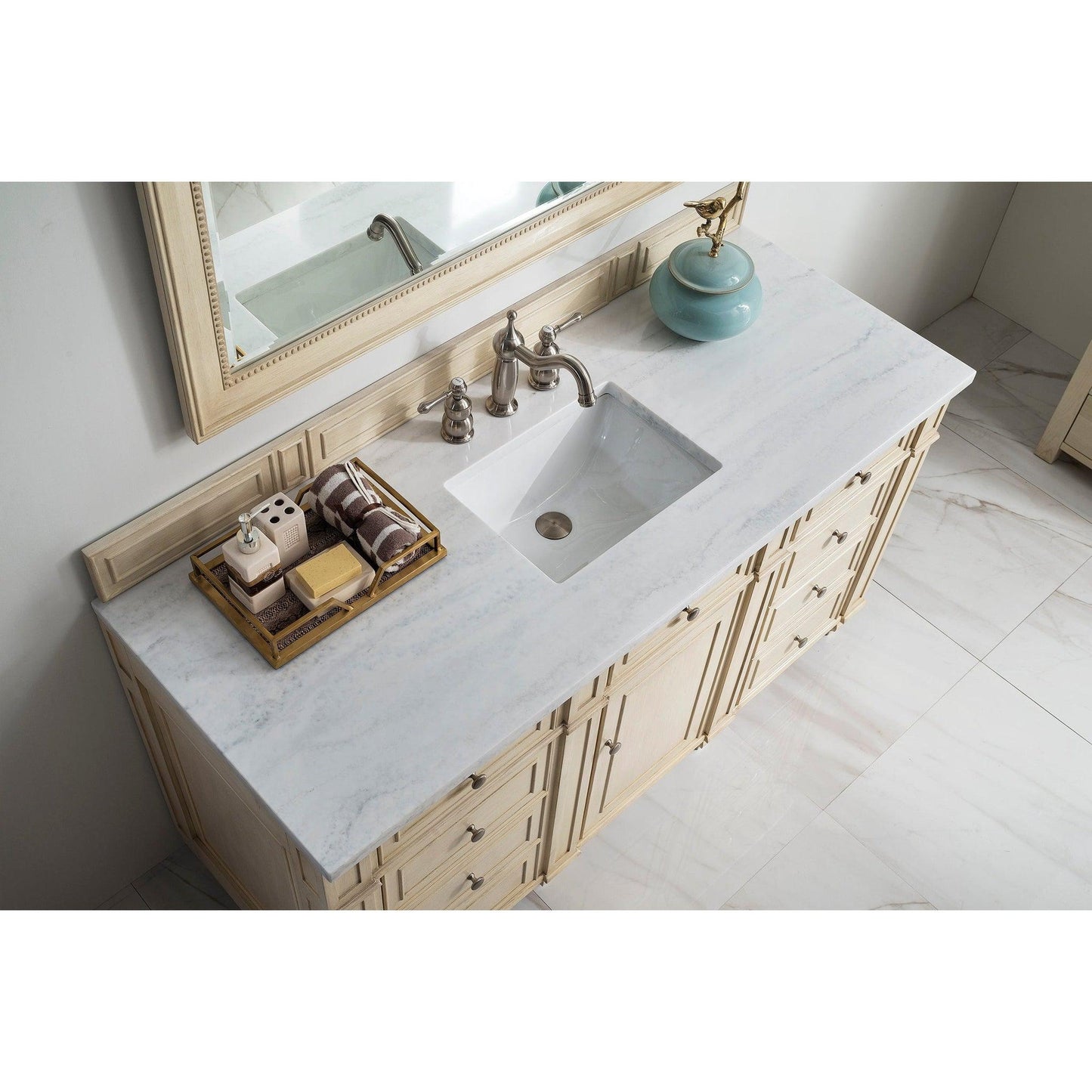 James Martin Vanities Bristol 60" Vintage Vanilla Single Vanity With 3cm Arctic Fall Solid Surface Top