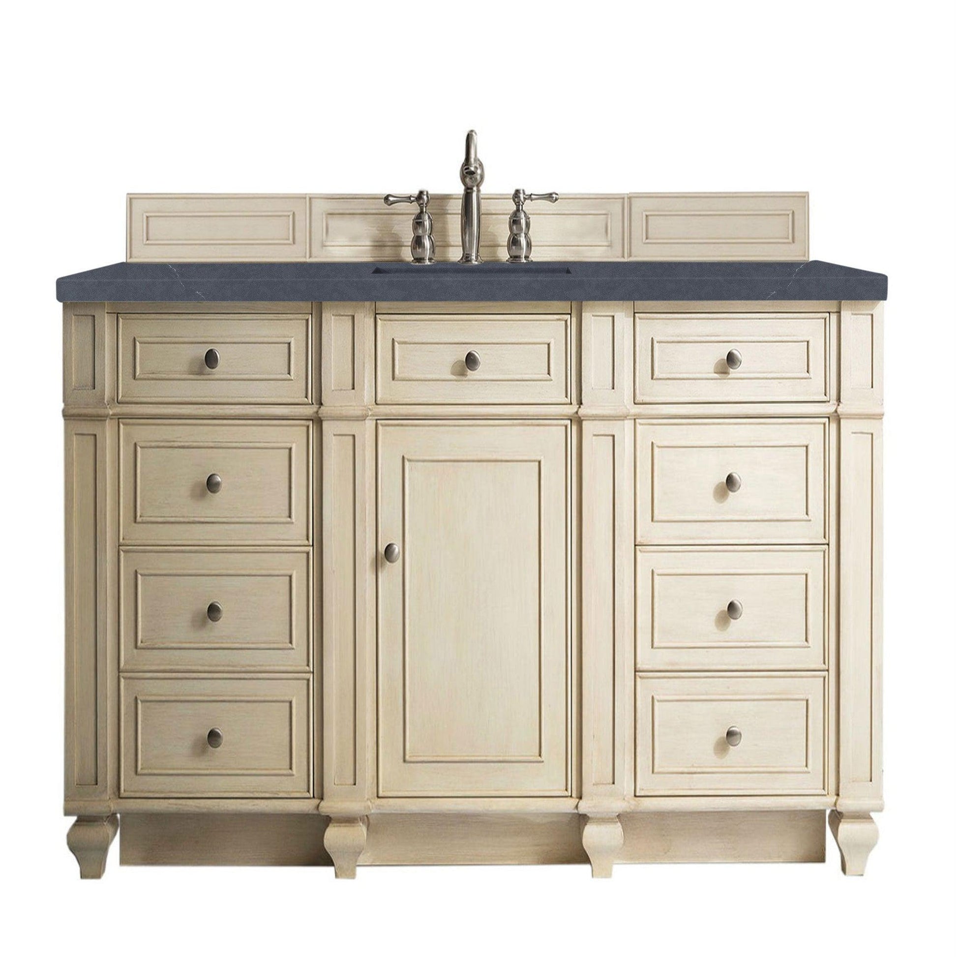 James Martin Vanities Bristol 60" Vintage Vanilla Single Vanity With 3cm Charcoal Soapstone Quartz Top