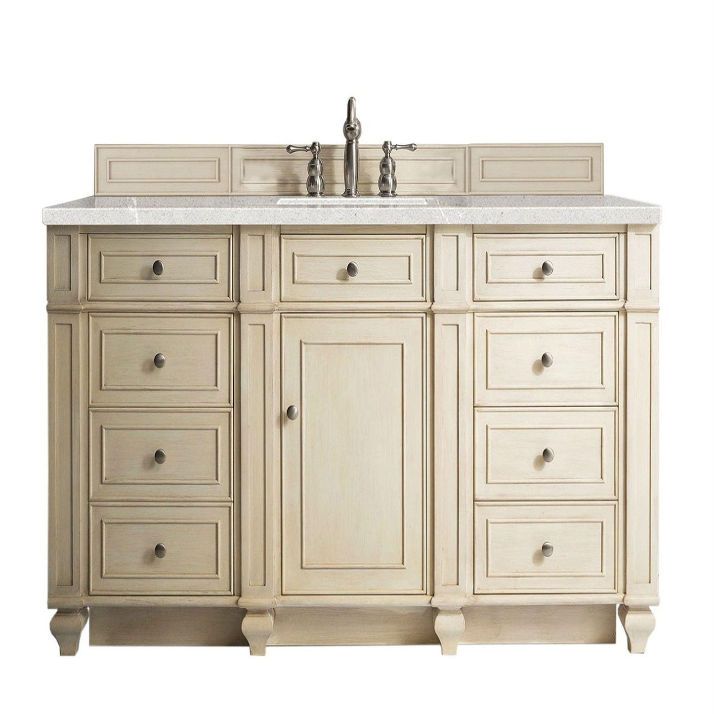 James Martin Vanities Bristol 60" Vintage Vanilla Single Vanity With 3cm Eternal Serena Quartz Top