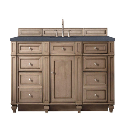 James Martin Vanities Bristol 60" Whitewashed Walnut Single Vanity With 3cm Charcoal Soapstone Quartz Top