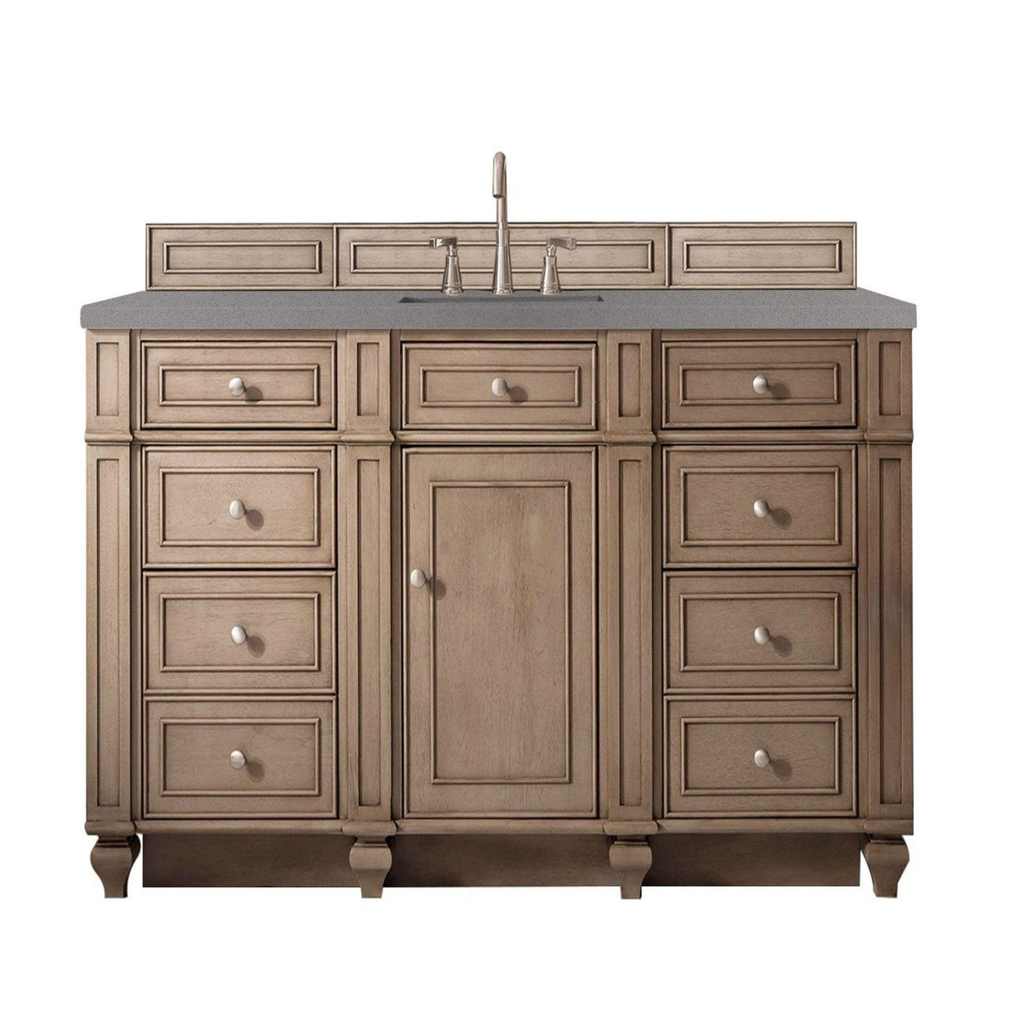 James Martin Vanities Bristol 60" Whitewashed Walnut Single Vanity With 3cm Grey Expo Quartz Top