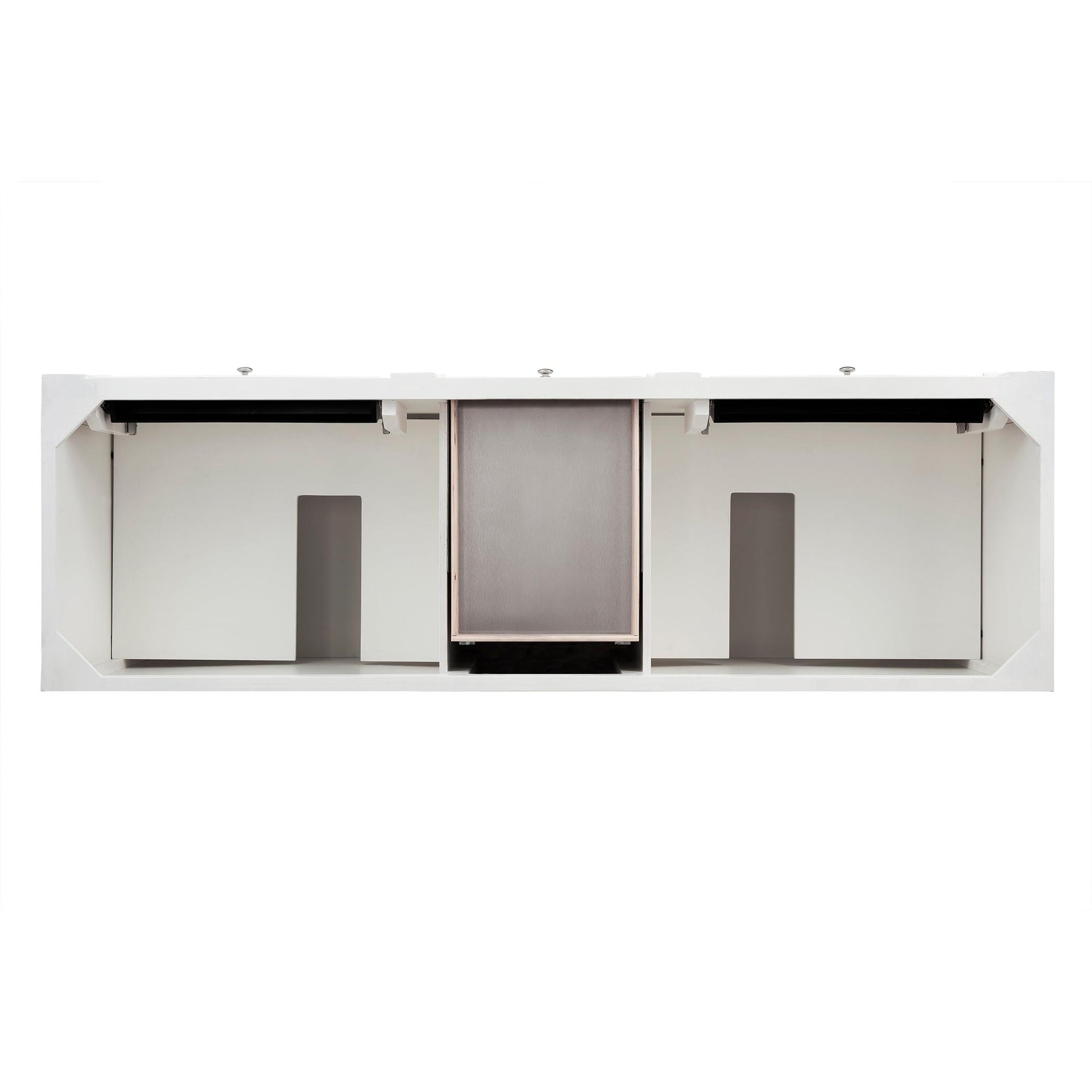 James Martin Vanities Bristol 72" Bright White Double Vanity With 3 cm Eternal Jasmine Pearl Silestone Top and FreePower Wireless Charger