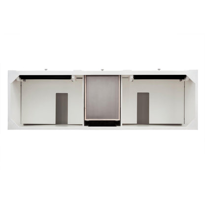James Martin Vanities Bristol 72" Bright White Double Vanity With 3 cm Eternal Jasmine Pearl Silestone Top and FreePower Wireless Charger
