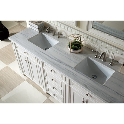 James Martin Vanities Bristol 72" Bright White Double Vanity With 3cm Arctic Fall Solid Surface Top