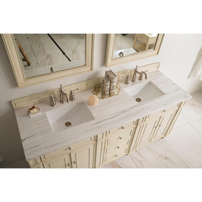 James Martin Vanities Bristol 72" Vintage Vanilla Double Vanity With 3cm Arctic Fall Solid Surface Top