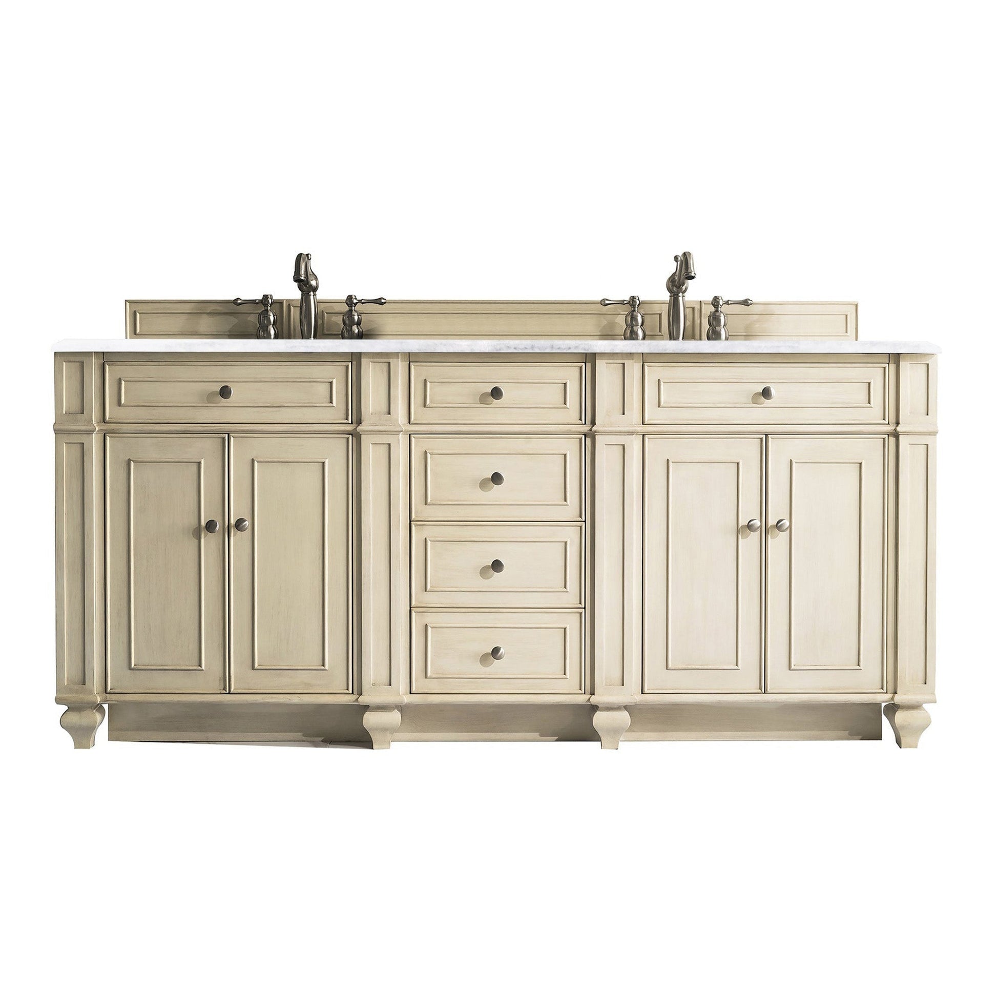 James Martin Vanities Bristol 72" Vintage Vanilla Double Vanity With 3cm Arctic Fall Solid Surface Top