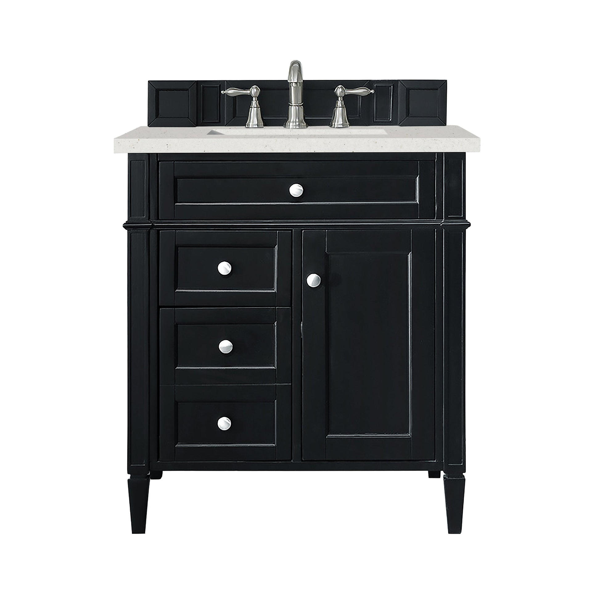 James Martin Vanities Brittany 30" Black Onyx Single Vanity With 3 cm Lime Delight Quartz Top