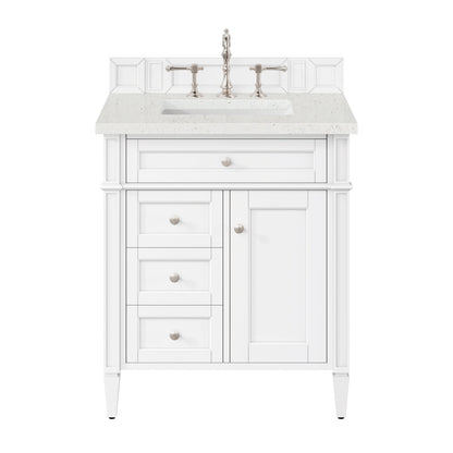 James Martin Vanities Brittany 30" Bright White Single Vanity With 3 cm Lime Delight Quartz Top