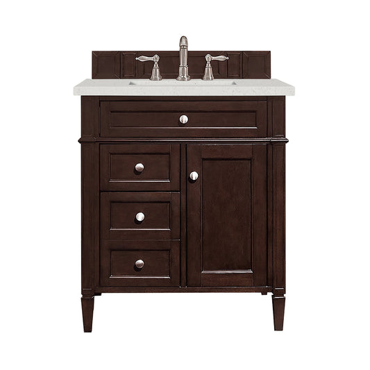 James Martin Vanities Brittany 30" Burnished Mahogany Single Vanity With 3 cm Lime Delight Quartz Top