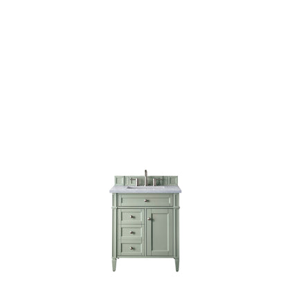 James Martin Vanities Brittany 30" Sage Green Single Vanity With 3cm Arctic Fall Solid Surface Top