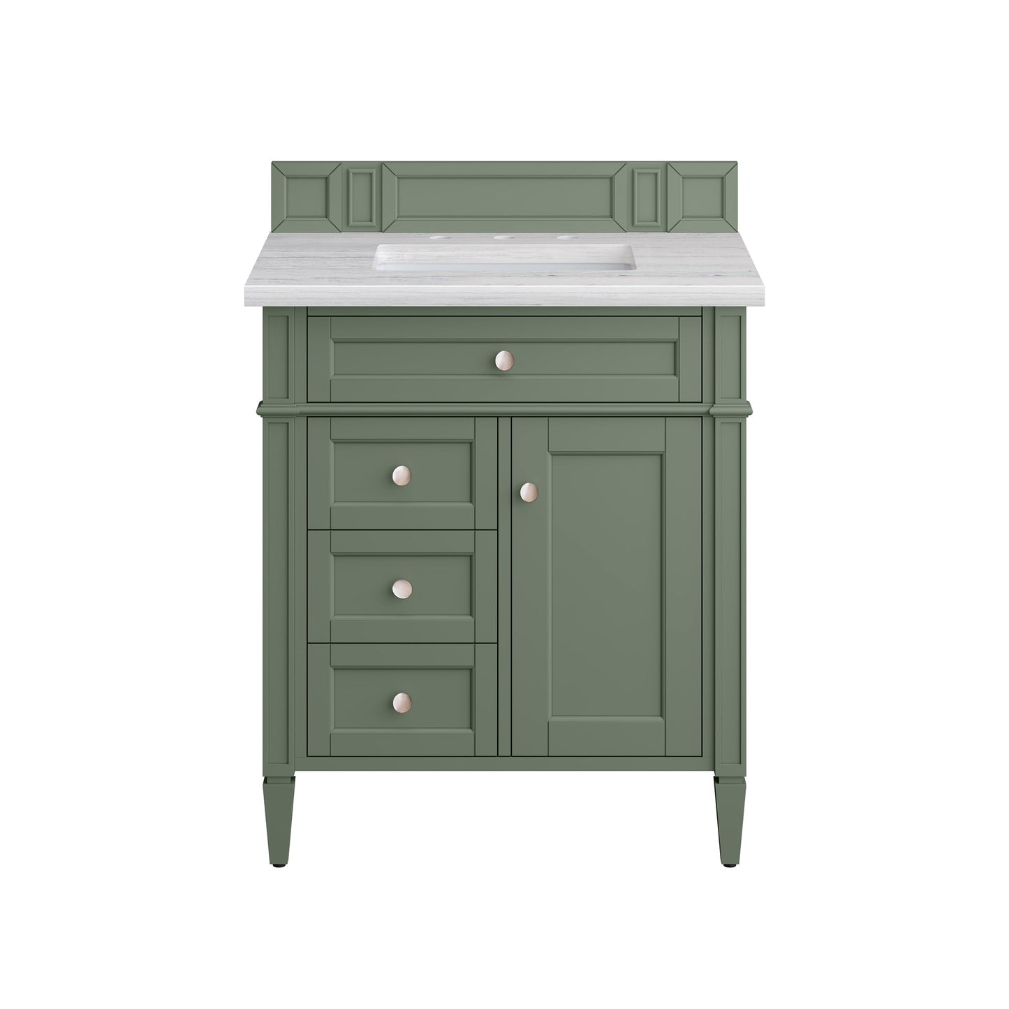 James Martin Vanities Brittany 30" Smokey Celadon Single Vanity With 3cm Arctic Fall Top