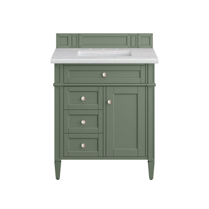 James Martin Vanities Brittany 30" Smokey Celadon Single Vanity With 3cm Arctic Fall Top