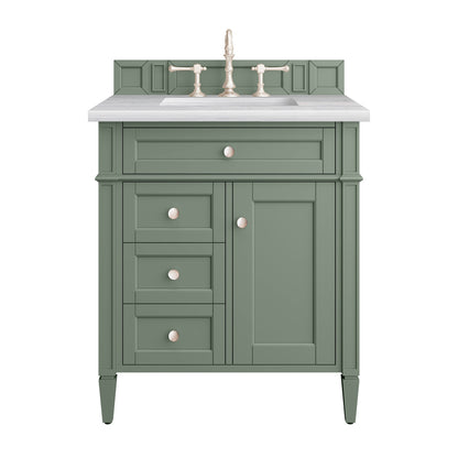 James Martin Vanities Brittany 30" Smokey Celadon Single Vanity With 3cm Arctic Fall Top