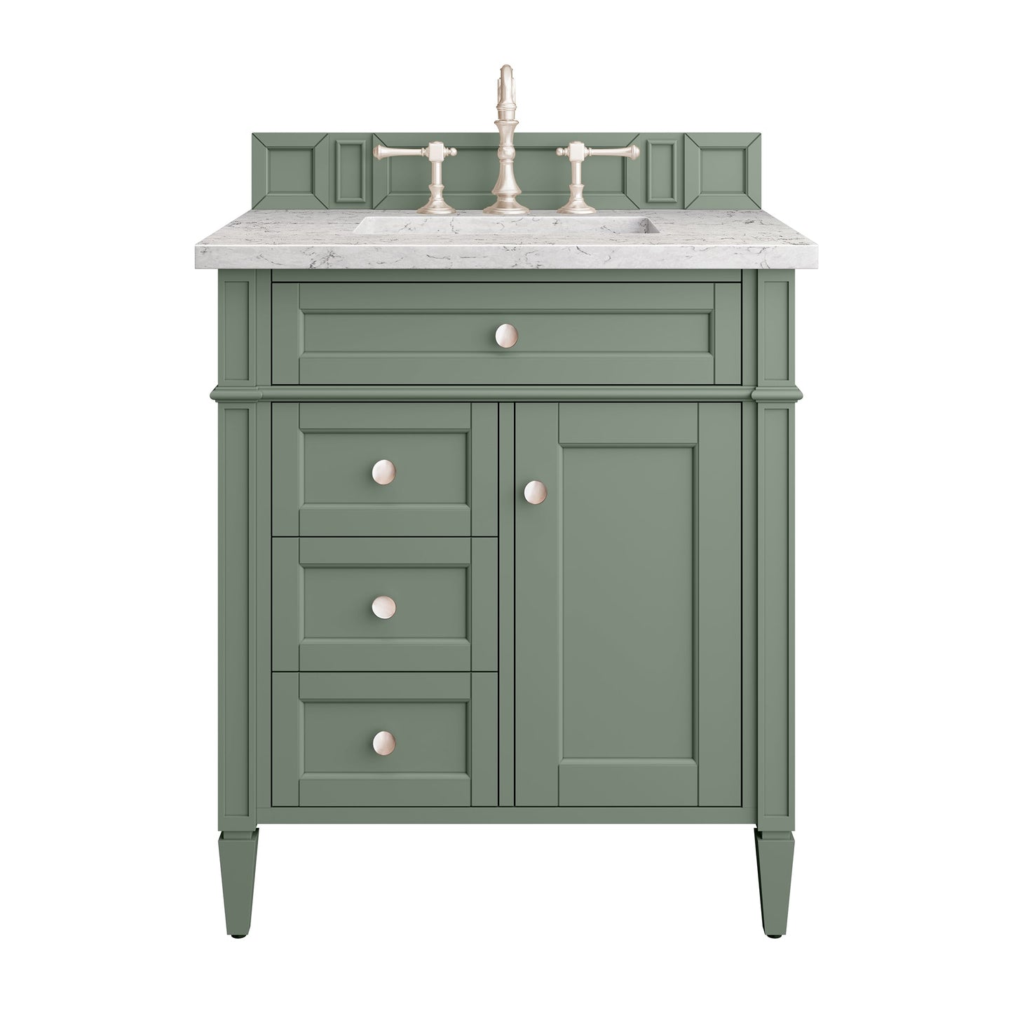 James Martin Vanities Brittany 30" Smokey Celadon Single Vanity With 3cm Eternal Jasmine Pearl Top