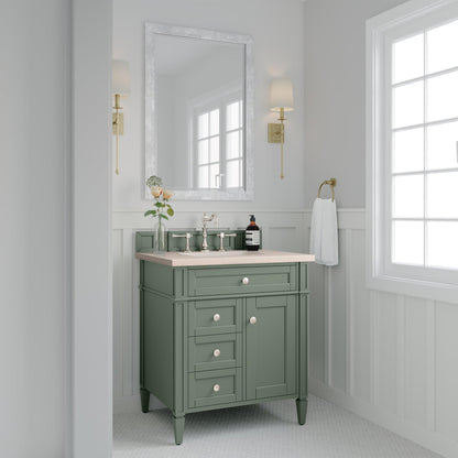 James Martin Vanities Brittany 30" Smokey Celadon Single Vanity With 3cm Eternal Marfil Top