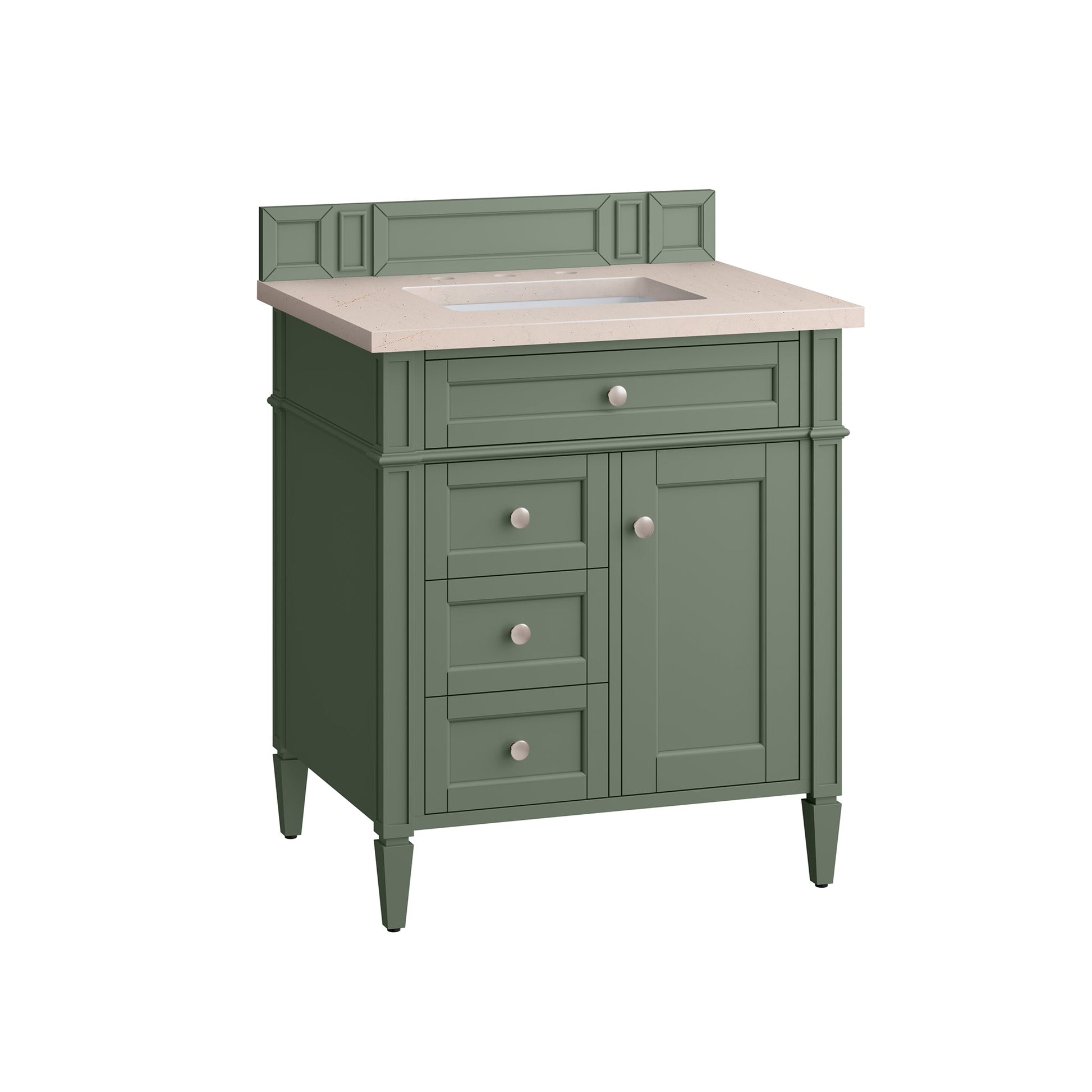 James Martin Vanities Brittany 30" Smokey Celadon Single Vanity With 3cm Eternal Marfil Top