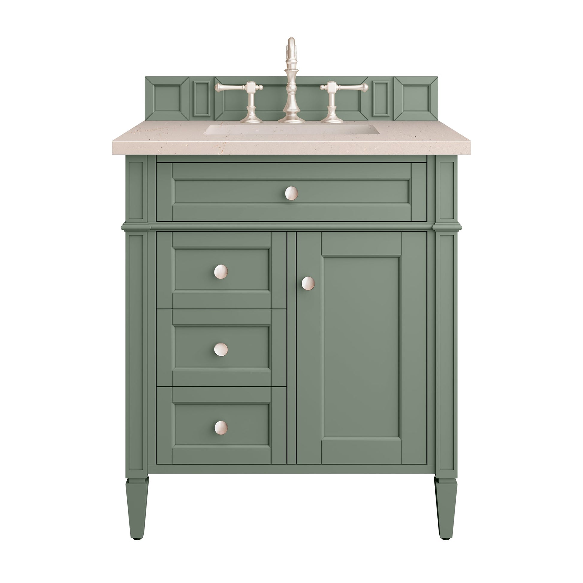 James Martin Vanities Brittany 30" Smokey Celadon Single Vanity With 3cm Eternal Marfil Top