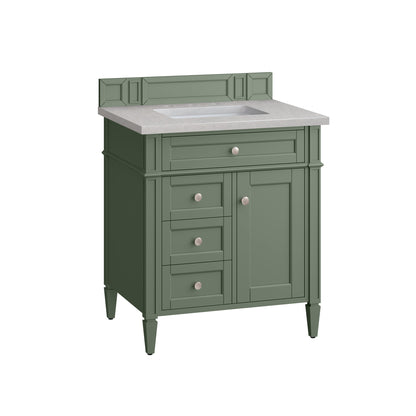 James Martin Vanities Brittany 30" Smokey Celadon Single Vanity With 3cm Eternal Serena Top